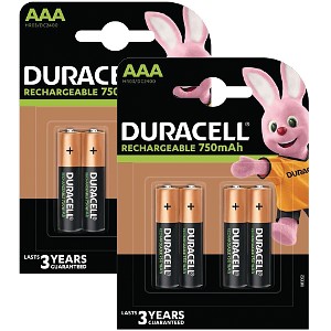Duracell AAA 750mAh Rechargeable 8 Pack
