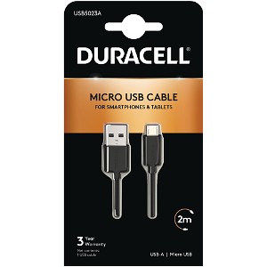 Cabo Duracell 2m USB-A para Micro USB