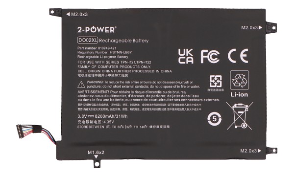 Pavilion X2 10-N013DX Convertible Bateria (2 Células)
